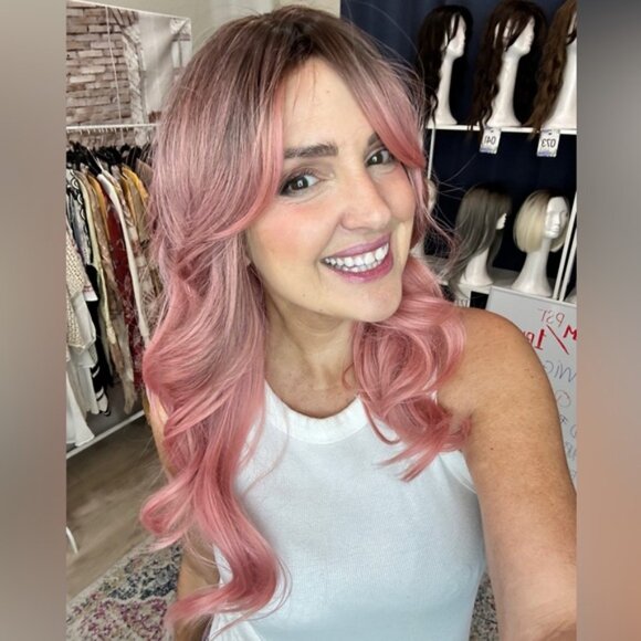 WIG Pink Wavy Ombré LONG 24"‎ Synthetic High Quality - Picture 4 of 4